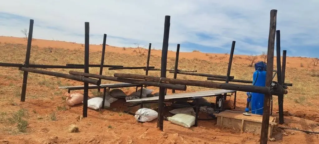 Full site aerial view in Northern Cape desert